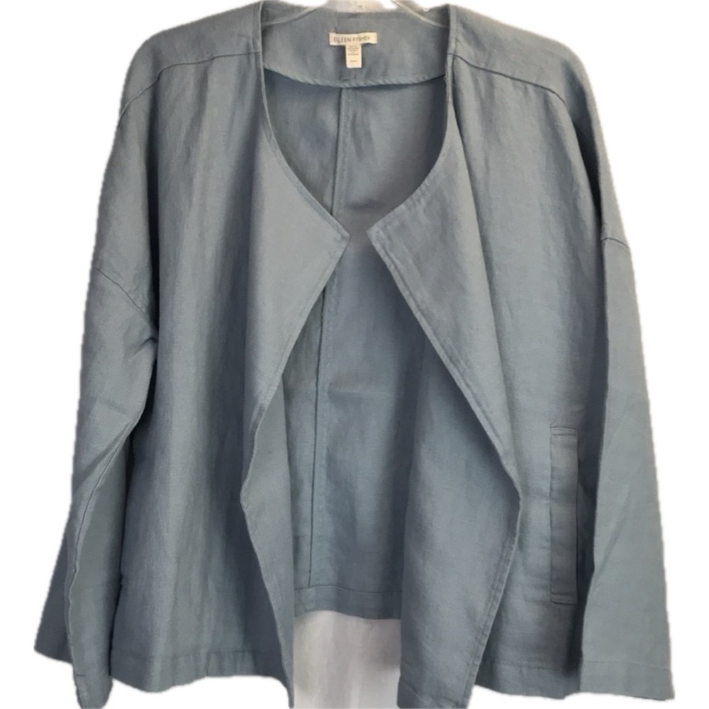 Eileen Fisher Dawn Heavy Organic Linen Double Breasted Jacket